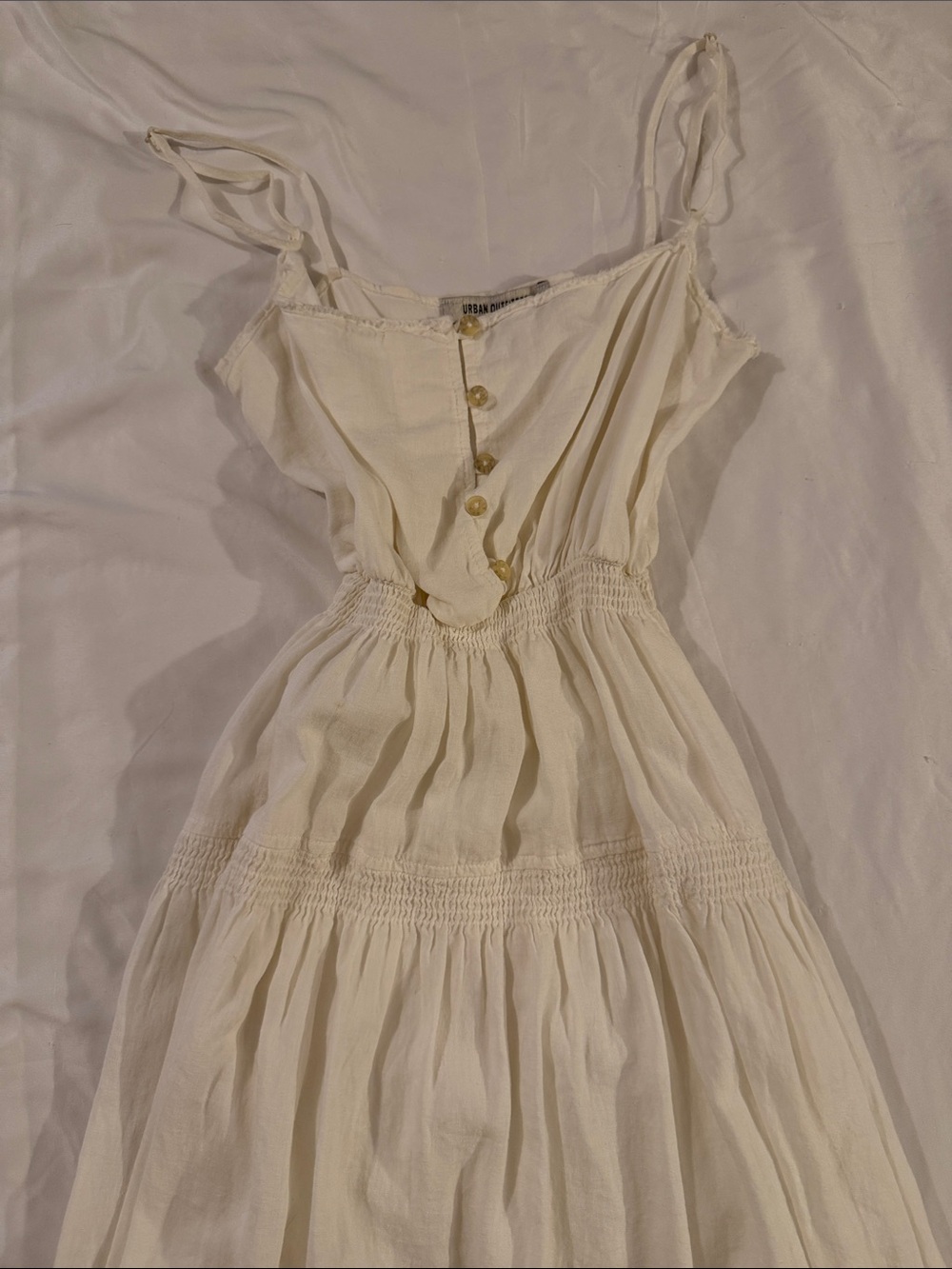 Urban Outfitters Cream Button-Front Strap Dress - Picture 1 of 3